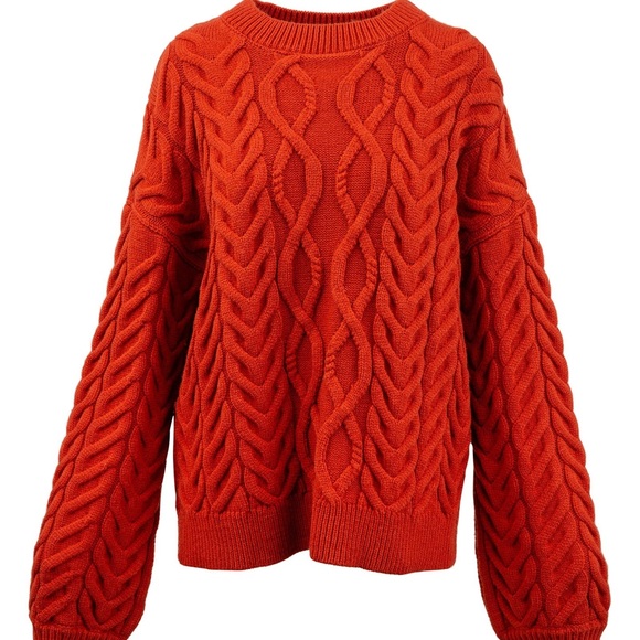 Oversized Eunice Brick Red Sweater - Picture 15 of 16